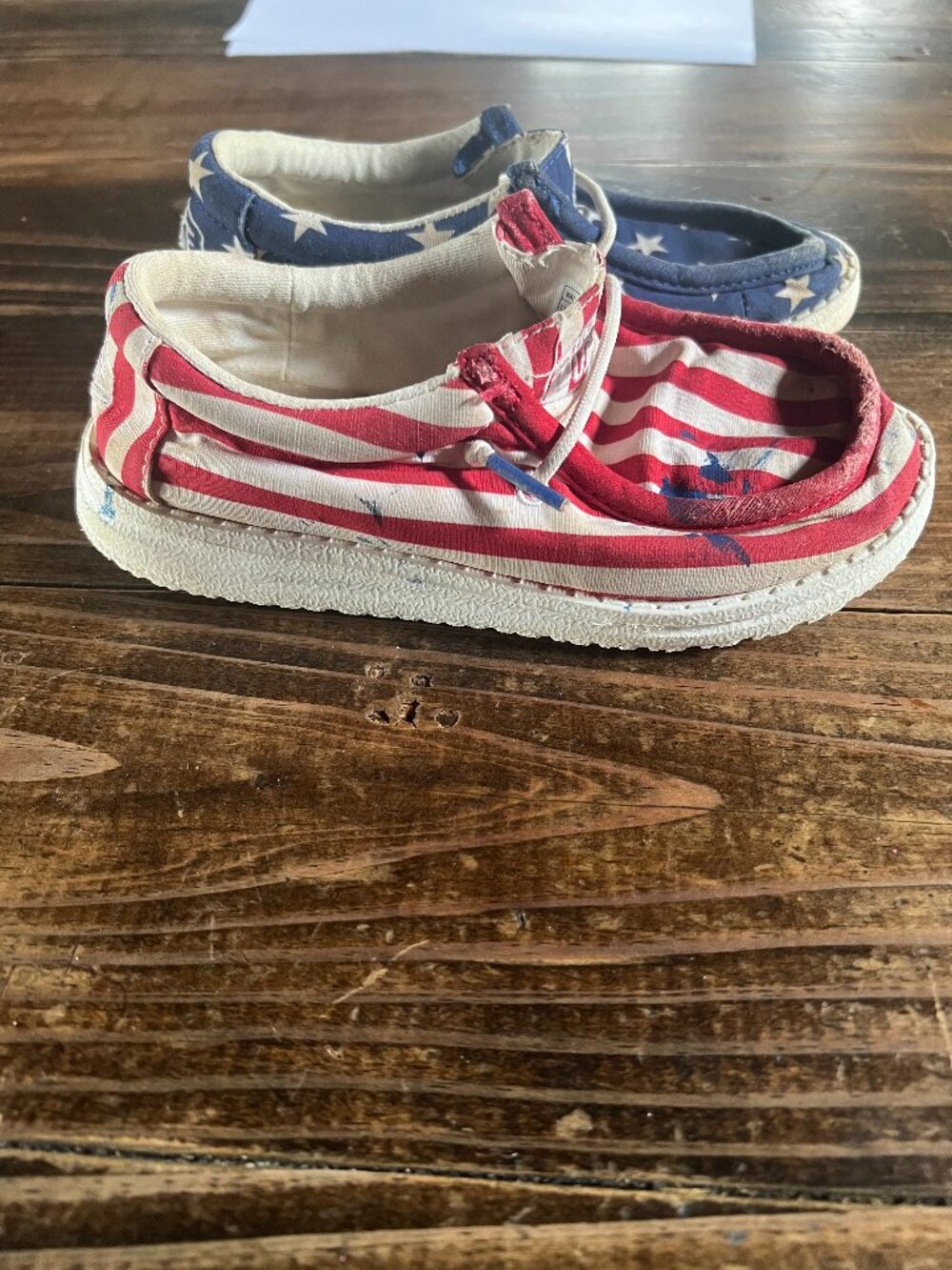 Hey Dude - Wally Youth Patriotic Flag Shoe 12 / Red/White/Blue
